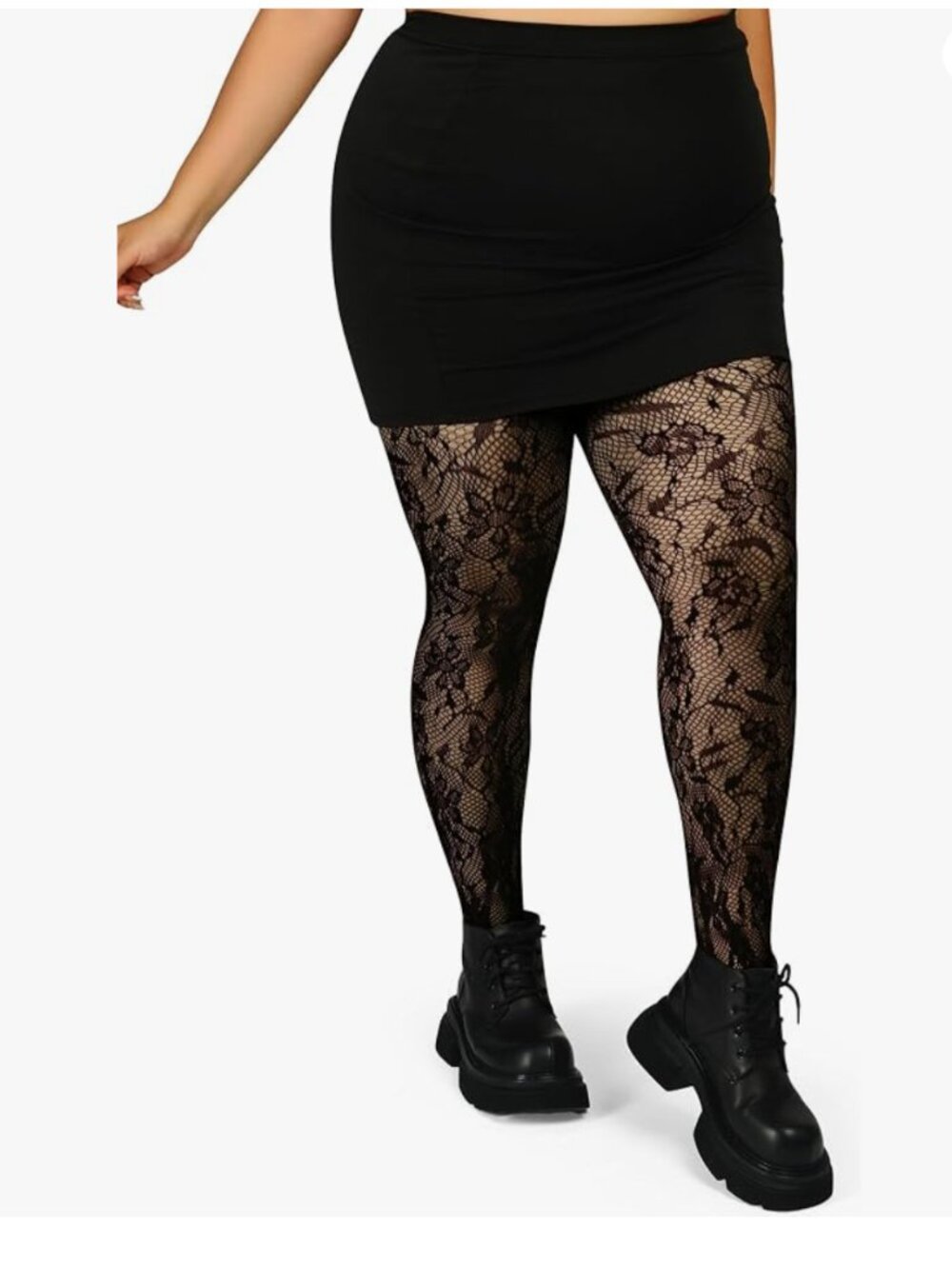 Floral Lace Plus Size Tights 1 pack
